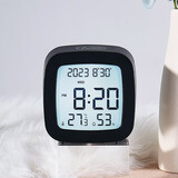 汉时（Hense）多功能电子小闹钟家用客厅卧室小台钟学生宿舍起床神器床头钟表时钟HA2306 黑色