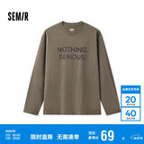 森马长袖T恤男纯棉内搭冬季时尚字母印花宽松打底衫109724101202