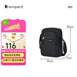 威豹winpard/威豹男包单肩包休闲斜挎包 时尚潮流男包日字包 黑色