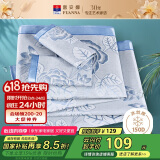 富安娜凉席冰丝席提花夏季凉席1.5x2米双人空调席子可折叠软凉席三件套 