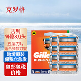 吉列锋隐剃须刀头5层刀片手动剃须刀锋速五层刮胡子剃毛刀 锋隐手动8刀头刀片 不含刀架