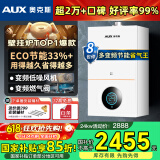 奥克斯(AUX) 燃气壁挂炉天然气供暖炉家用燃气热水器地暖暖气片采暖热水炉恒温ECO节能供暖洗浴两用 24KW 巨省气变频小体积≤180㎡ 天然气12T