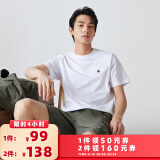 杰克·琼斯（JACK&JONES）25年男装T恤男夏季T恤舒适男士短袖凉感多色上衣纯色水洗不易走形 A06白色 3XL