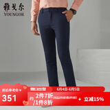 雅戈尔（YOUNGOR）休闲裤男DP棉免烫不易皱裤子宾霸莱卡面料休闲裤 VCDP319998AWY黑色 39/96A
