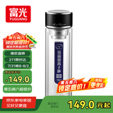 富光抗菌玻璃杯 双层高硼硅泡茶杯子 茶水分离杯办公水杯男女士400ml