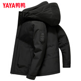 鸭鸭（YAYA）孙颖莎同款加厚羽绒服男士短款时尚商务休闲保暖防寒新款外套DY 黑色-YE3B718135W M /170