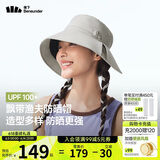 蕉下（beneunder）飘带渔夫帽黑胶防晒帽子女遮阳帽太阳帽防紫外线BM502灰