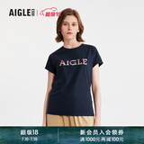 AIGLE艾高短袖T恤春夏户外休闲运动弹性柔软舒适圆领套头女士上衣 深海军蓝 BC511 42(175/96A)