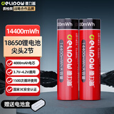 德力普（Delipow）18650锂电池14400mWh尖头2节3.7V-4.2V通用可充电锂电池强光手电筒专用/麦克风/头灯/航模/小风扇