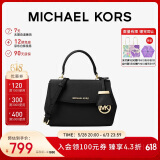 MICHAEL KORS礼物轻奢MK女包AVA皮质单肩斜挎包 迷你 黑色