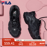 FILA斐乐猫爪鞋女鞋老爹鞋休闲鞋女休闲复古厚底运动鞋 猫爪四代-黑BK 37.5