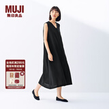 无印良品（MUJI）女式 棉 汉麻 无袖连衣裙女装裙子夏季 连身裙长裙 BCD91C5S 黑色 M （160/84A）
