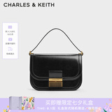 CHARLES&KEITH复古锁扣豆腐包单肩斜挎包包女包生日礼物七夕礼物CK2-80781400 Black黑色CK2-80782444 S/M