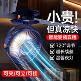 塔菲克【自动摇头】夹子风扇usb迷你便携式小型办公室学生宿舍床上户外婴儿车台式大风力充电夹式小电扇 【顶配款】电量续航升级丨可夹可立丨五档强风丨蓝