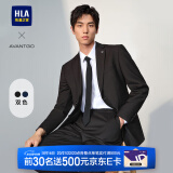 海澜之家（HLA）西服套装男春秋新轻商务经典系列西装套装 黑色02【西服+西裤】 S 165/84A推荐102~112斤