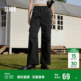 森马[防晒 UPF50+]休闲裤女质感长裤夏季阔腿伞兵裤109324127011