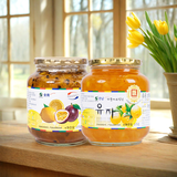 蜂蜜柚子茶1kg+柠檬百香果酱1kg  韩国进口果酱 冲调饮品礼品