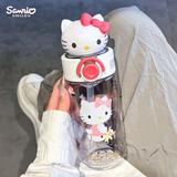 凯蒂猫（hellokitty）三丽鸥KT猫儿童水杯吸管杯幼儿园背带水杯夏天大容量生日礼物