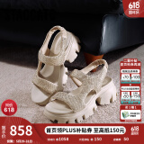 思加图【博主推荐】新款糖霜雪芙百搭厚底运动凉鞋女EBK33BL5 日霭杏 39