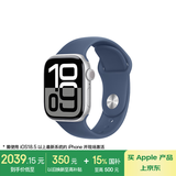 Apple/苹果 Watch Series 10 智能手表GPS款42毫米银色铝金属表壳丹宁色运动型表带S/M MX1J3CH/B