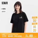 森马[凉感T]观园吉联名短袖T恤女抗菌宽松熊猫夏装潮109324100013