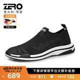 零度Zero网面鞋男夏季新款休闲运动鞋飞织户外网面鞋子男士轻便旅游鞋 经典款-黑色 40 拍比运动鞋小一码