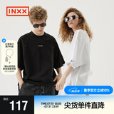 英克斯（inxx）【张凌赫同款】【任嘉伦同款】明星同款插肩刺绣短袖T恤黑白插肩 白色 L