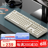 ikbc C108键盘机械键盘轴樱桃键盘电脑办公游戏键盘咖色有线红轴