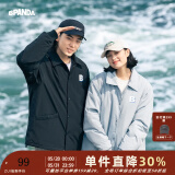 熊猫·本（ben.panda）棉服男潮牌翻领宽松休闲秋冬工装棉衣多穿情侣外套 黑色（A款) S