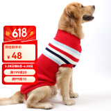 憨憨宠 狗狗衣服 狗衣服宠物衣服秋冬装卫衣中大型犬毛衣金毛大狗衣服 红色 28号适合65-80斤狗狗