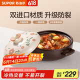 苏泊尔（SUPOR）砂锅陶瓷煲家用煲汤锅炖锅煲仔饭砂煲耐高温燃气明火专用 【菜煲煲】红烧肉全家享3-5人 3L