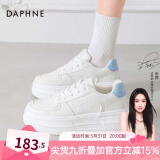 达芙妮官方小白鞋女2025年春秋爆款女鞋透气百搭运动休闲女鞋厚底板鞋女 白蓝色【四季款 跟高5.5cm】 39