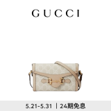 GUCCI古驰Gucci Horsebit 1955系列迷你手袋斜挎包 米色和白色 均码