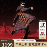 坦博尔鹅绒黑金羽绒服女长款收腰连帽加厚保暖外套TD236890 黑色 170 