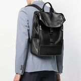 BVP真皮双肩包男头层牛皮背包潮男轻奢大容量商务电脑包生日礼物