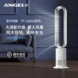 安哲罗无叶电风扇家用超静音立式空气循环落地扇空调扇冷暖两用 TP-12plus行业最大风量+无叶柔风（白银）