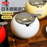 利快 日本进口调料罐厨房调味罐调料盒陶瓷圆形时尚简约 白色