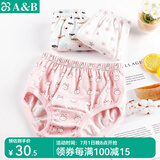 AB2条薄款女童宝宝面包裤纯棉印花儿童小孩三角内裤F610 混色 随机搭配 2条 140 /S