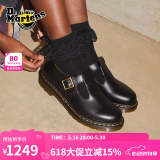 马丁（DR.MARTENS）Polley春舒适百搭通勤T字光面皮浅口皮鞋玛丽珍鞋 黑色 37