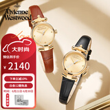薇薇安·威斯特伍德（Vivienne Westwood）西太后手表女士小表盘女表石英表皮表带生日礼物送女友金色同款 闺蜜组合 VV090GDBK+VV090GDBR 23mm