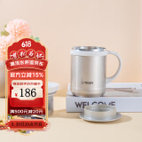 虎牌（TIGER）保温杯 办公型不锈钢真空杯茶滤网杯 水杯CWM-A035 350ml 金灰色NN 350ml