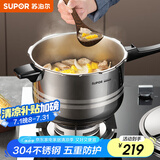 苏泊尔（SUPOR） 高压锅压力锅304不锈钢加厚防爆安全家用大容量燃气电磁炉通用 适合2-4人用- 20cm 4L