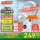 京东京造3D自动摇头空气循环扇 家用落地电风扇 远程遥控 轻音大风力 6档风速 触控屏显  呼呼Ultra