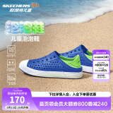 Skechers斯凯奇儿童洞洞鞋夏季凉鞋男女童涉水溯溪鞋防滑沙滩拖鞋91995L 男童/蓝色/柠檬色/BLLM 36