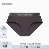 Calvin Klein内衣女士提花腰边ck莫代尔混纺防夹臀半包臀三角内裤女QP1057A 5DG-黑灰色 1条 XS