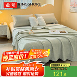 金号纯棉毛巾被纱布毛圈A类毯子宿舍毛毯居家盖毯绿150*195cm 940G