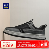 海澜之家（HLA）男鞋板鞋百搭透气简约拼色休闲鞋子男HAAGZM4ABa0389 黑色43