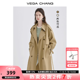 VEGA CHANG风衣女中长款2025春秋季新款韩版收腰经典时尚外套ins潮 鹭茶色 S