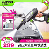 绿田（LUTIAN） 锂电洗车机E2Pro  E4无线充电手持清洗机高压洗车水枪家用 200W 标准版-壶+飞雪+可乐瓶接头