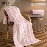 内野（UCHINO）新型无捻素色纯棉浴巾180男友加大浴巾吸水洗澡浴巾珊瑚粉